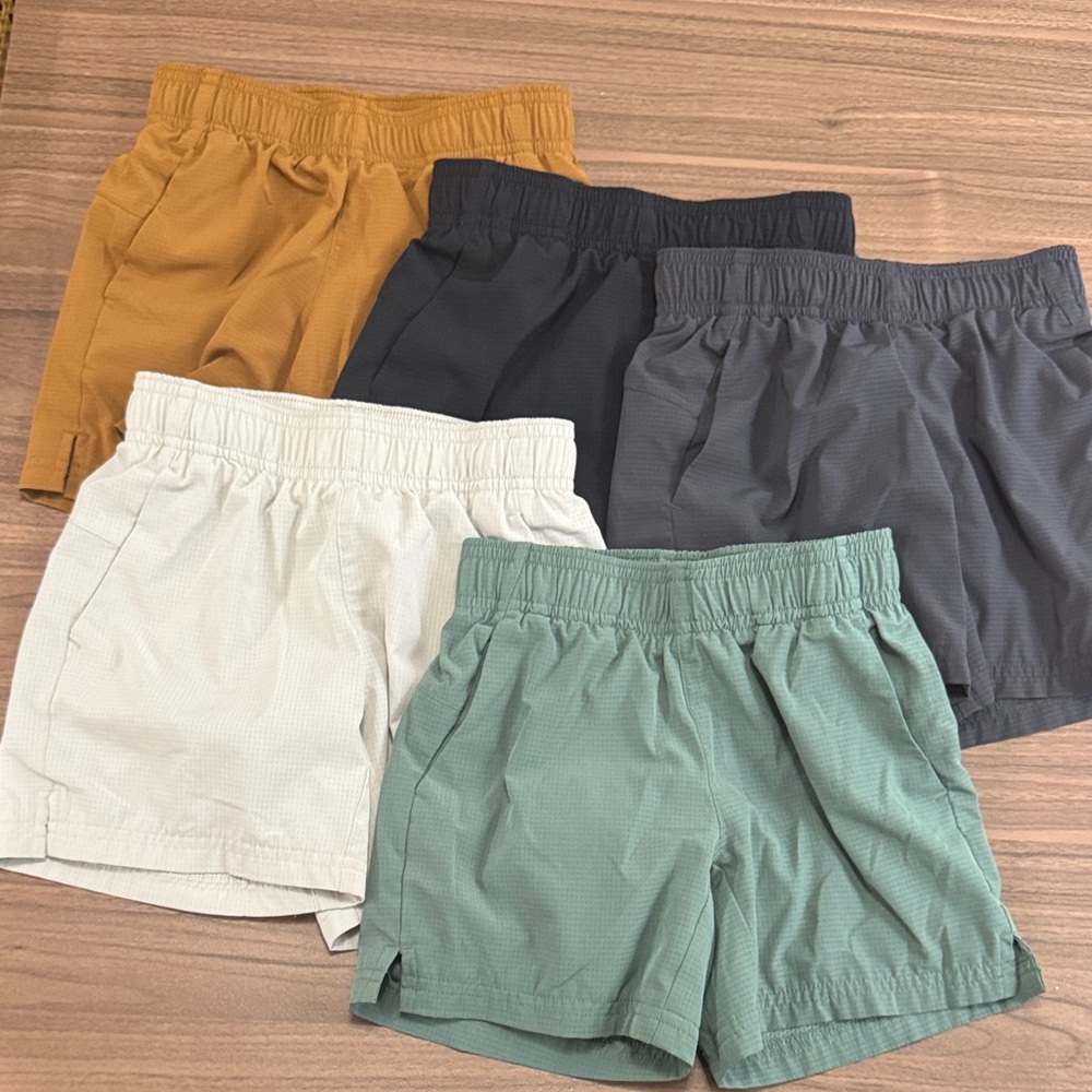 All in Motion Kids Shorts - Mustard, Black, Gray, White, Green